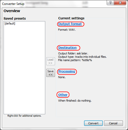 Converter Setup