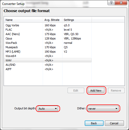 Output file format